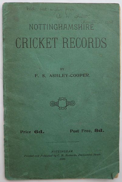 NOTTINGHAMSHIRE CRICKET RECORDS.