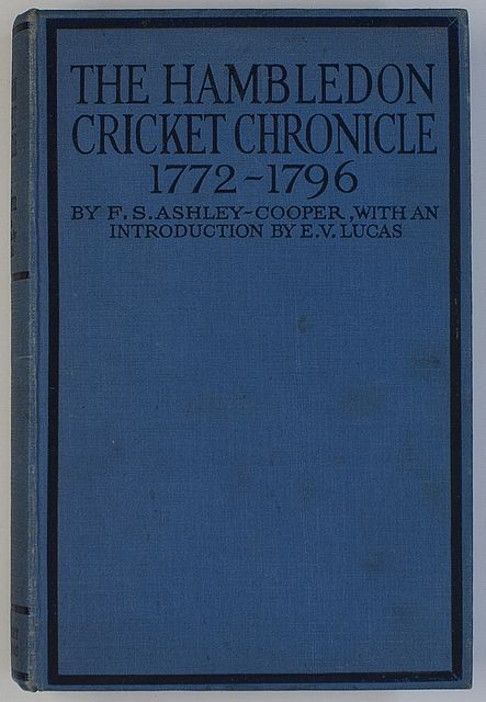 THE HAMBLEDON CRICKET CHRONICLE 1772-1796.