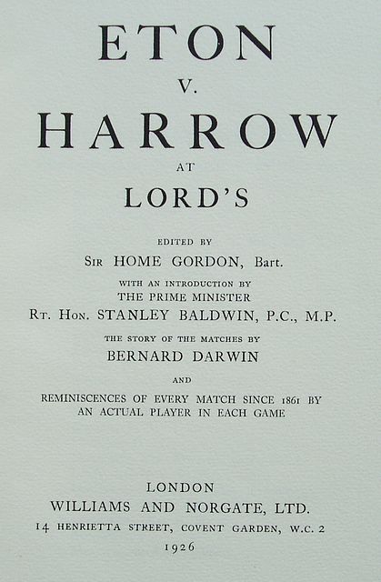 ETON v. HARROW AT LORD'S.