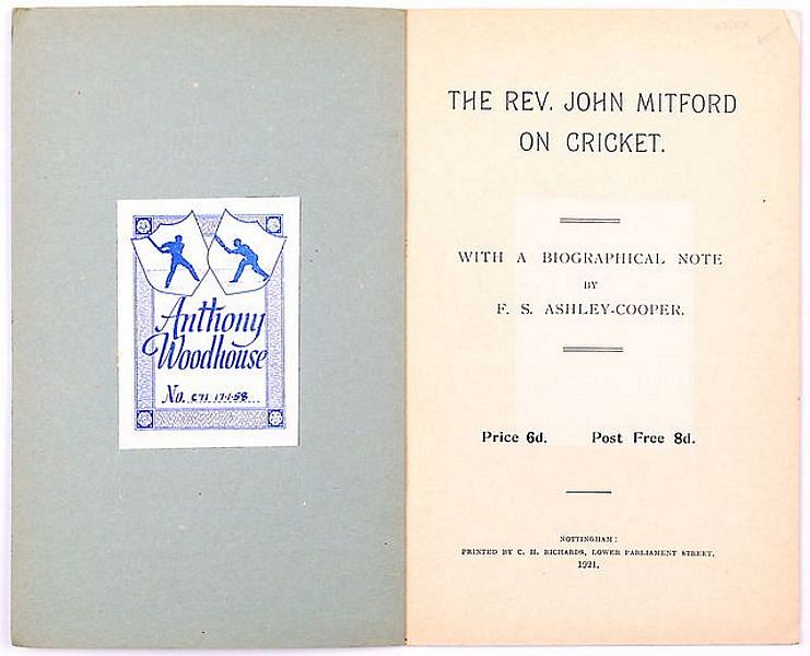 THE REV. JOHN MITFORD ON CRICKET.