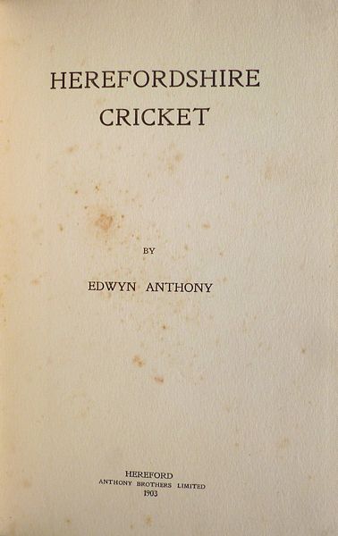 HEREFORDSHIRE CRICKET.