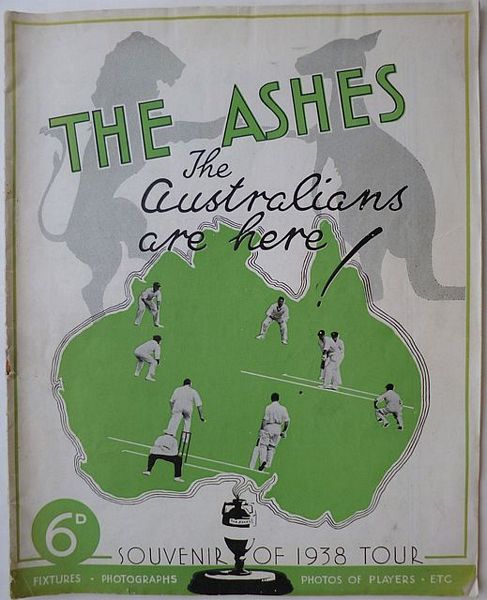 THE ASHES. THE AUSTRALIANS ARE HERE! SOUVENIR OF 1938 TOUR.