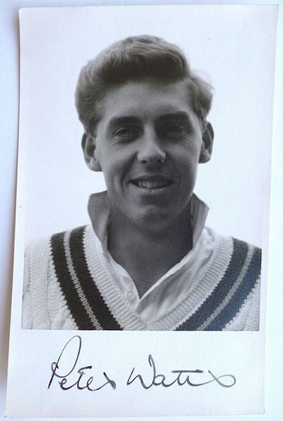 An original head and shoulders postcard-size photograph of Peter Watts.