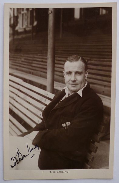 An original postcard photograph of Barling seated.