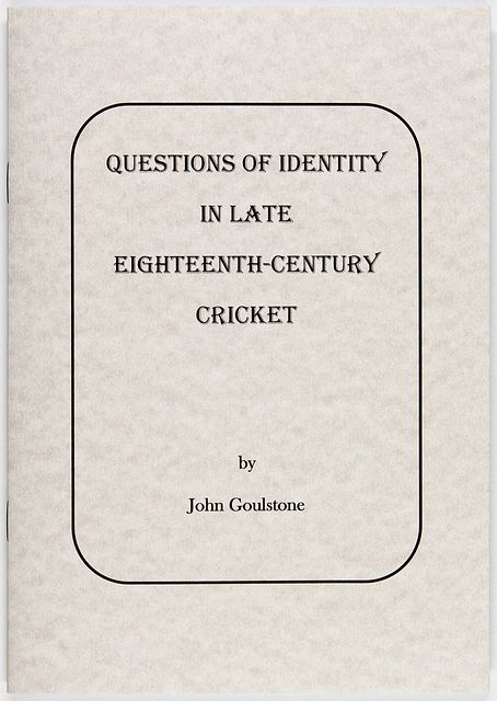 QUESTIONS OF IDENTITY IN LATE EIGHTEENTH-CENTURY CRICKET.