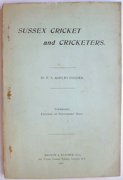SUSSEX CRICKET AND CRICKETERS.
