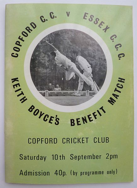 KEITH BOYCE'S BENEFIT MATCH.