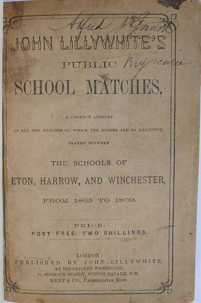 JOHN LILLYWHITE'S PUBLIC SCHOOL MATCHES.