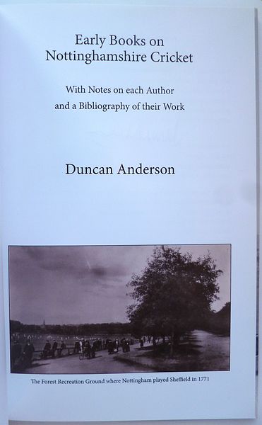 EARLY BOOKS ON NOTTINGHAMSHIRE CRICKET.