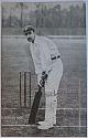 An original full-length postcard photograph of David Denton at the wicket, batting.