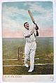 An original full-length colour postcard photograph of C.B. Fry batting.